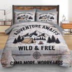 Pamnest Twin Comforter Set with Sheets, 5 Pieces Camping Mountain Bedding - Image 3