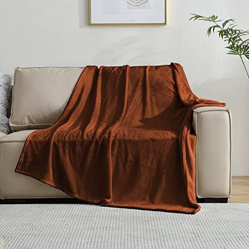 SOCHOW Flannel Fleece Blanket Queen Size, All Season Lightweight Super Soft Cozy Blanket for Bed or Couch, Caramel(90inch X90'') - Image 2