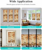 Window Privacy Film Frosted, Thanksgiving Gnomes Non-Adhesive Static Cling Window Tint, Fall Orange Pumpkin Maple Leaves Insulated Windows Frosted Films for Living Room, 35.4 x 78.7 Inches - Image 7