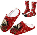 Christmas Fuzzy Slipper with Socks for Women Men Warm House Slipper and Socks Cozy Fuzzy Slippers for Indoor by Baxinh