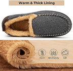 HomeTop Men's Moccasin Slippers Memory Foam Warm Fleece Indoor Outdoor - Image 3