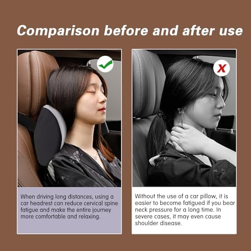 Cozy Car Headrest Pillow, Car Neck Pillow for Driving with Adjustable Strap - Image 6