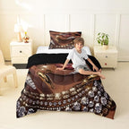Erosebridal Black Woman Comforter Set African American Toddler Bedding Set for Teens Adult Afro Black Female Duvet Insert Glitter Artwork Magical Bed Set Room Decor (1 Comforter, 1 Pillowcase) - Image 5