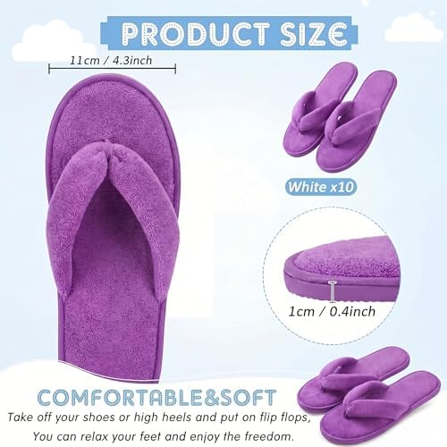 Unittype 10 Pairs Spa Slippers Flip Flops Thong Sandal Slippers - Image 3