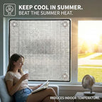 Blackout Window Film Heat Control, Anti-UV Aluminum Foil Sun Blocking Privacy Window Cover, Thermal Insulation Room Darkening with Suction Cups Reusable(Grey Edge,36" W x 84" H) - Image 2