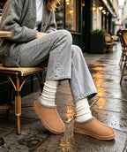 Litfun Women's Genuine Suede Fur Lined Slippers Fuzzy Winter House Shoes - Image 3