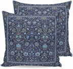 24x24 Pillow Covers Set of 2, Vintage Blue Floral Boho Square Throw Pillow Covers for Couch/Sofa/Living Room, Retro Ethnic Tribe Abstract Art Decorative Soft Pillowcases for Couch Throw Pillows by Unknown