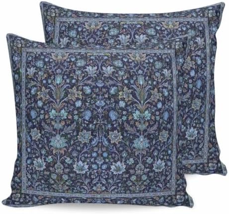 24x24 Pillow Covers Set of 2, Vintage Blue Floral Boho Square Throw Pillow Covers for Couch/Sofa/Living Room, Retro Ethnic Tribe Abstract Art Decorative Soft Pillowcases for Couch Throw Pillows by Unknown