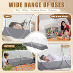 2 Pcs Mosquito Netting for Camping Bed 78 * 39 * 28 Inch, Grey - Image 6