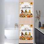 Window Privacy Film Frosted, Thanksgiving Reusable Static Cling Window Tints, Fall Gnomes Pumpkin Maple Flowers Plaid Heat Control Windows Films for Offices, Balcony, 29.5 x 118 Inches - Image 3
