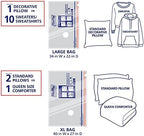 Hefty Shrink-Pak Vacuum Storage Bags - Space Saver for Under Bed Storage, Clothing and Comforters, Odor Resistant, 3X More Storage Space - 3 Large, 3 XL Bags (Pack of 18) - Image 5