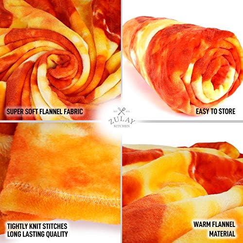 Zulay Kitchen (60 Inch) Giant Pepperoni Pizza Blanket - Novelty Big Pizza Blanket Adult and Kids - Premium Soft Flannel Round Pepperoni Throw for Indoors, Outdoors, Travel, Home and More - Image 2