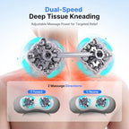 Shiatsu Neck Massager Pillow with Massage, Heat & Traction, Cordless, Grey - Image 3