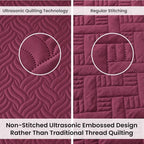 Love's cabin Full Quilt Set, Lightweight Bedspread Comforter, Burgundy - Image 3