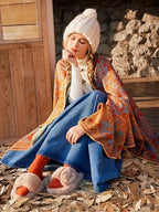 Beautiful Nomad Women's Retro Style Poncho Cape Boho Shawl Wraps - Image 3