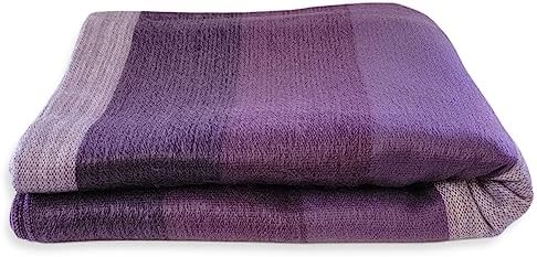 LATITUDE ZERO, Alpaca Wool Throw Blanket | Warm, Ultra-Soft, Breathable, Non-Itchy Blanket-Throw | Hypoallergenic and Beautiful Fabric (Purple) - Image 2