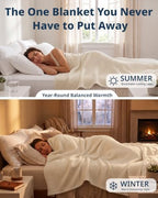 LANE LINEN King Blanket, 100% Cotton 300 GSM Lightweight - Perfectly Pale - Image 5