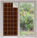 Window Privacy Film Frosted, Brown Plaid Non-Adhesive Static Cling Window Tint, Farmhouse Vintage Abstract Trelli Gingham Insulated Windows Frosted Films for Living Room, 35.4 x 78.7 Inches by Unknown