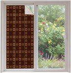 Window Privacy Film Frosted, Brown Plaid Non-Adhesive Static Cling Window Tint, Farmhouse Vintage Abstract Trelli Gingham Insulated Windows Frosted Films for Living Room, 35.4 x 78.7 Inches by Unknown