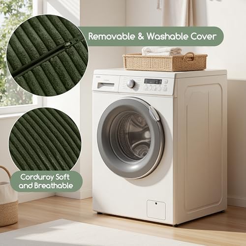 Lumbar Support Pillow for Recliner Chair/Accent Chair/Couch, Large Memory Foam Back Support Cushion for Elderly, Recliner Cushions for Back Rest, Pain Relief, Reading, Washable Cover, Dark Green - Image 3