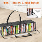 Lifewit CD Storage Bags 12 Pack, Clear PVC Plastic CD Case Holder with Handles, Front Window Zipper Design, Stackable Media Organizer Box for Albums, Hold up to 600 Pcs CDs (50 Each) - Image 3