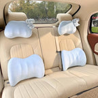 Cute Car Headrest Lumbar Support Seat Cushion Comfortable & Durable Accessories Pillow, Set Includes 2Headrest &2 Lumbar Support for Office Chair Truck SUV (Blue-Elephant) - Image 4