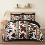 WeCozy King Comforter Set with Sheets, 7 Pieces Cowhide Cow Bedding by WeCozyHomeDecor