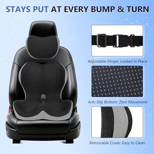 Truck Driver Seat Cushion Set, Dark Gray - Image 4