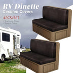 Leather Look RV Dinette Cushion Covers, Stretch Camper Cushion Slipcovers for Travel Trailer Couch RV Booth Seat, Replacement Camper Sofa Chair Protector (2 Backrest Cover & 2 Bench Cover,Chocolate) - Image 4