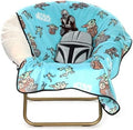 Jay Franco Kids Nogginz Set – 12" Inches Nogginz Pillow & 40" x 50" Inches Cozy Plush Throw Blanket, Ultra-Soft Character Nap Set for Travel, Bedroom & Couch Décor, Gray - Star Wars Mandalorian by JayFranco