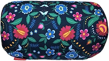 Bookishbunny 2pcs Micro Bead Microbead Roll Pillow Cushion for Bed Back Neck Head Body Support, 13" x 7", Various Designs (Navy+Flower) - Image 3