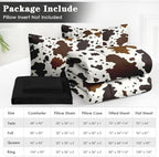 WeCozy Twin Comforter Set with Sheets, 5 Pieces Cowhide Cow Bedding - Image 6