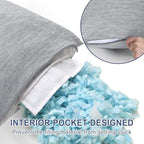 DWCN Cooling Body Pillow for Adults, 20x60 Inch Light Grey - Shredded Memory Foam Body Pillow with Removable & Adjustable Filling, Full Body Support for Side Sleepers, Pregnancy & Pain Relief - Image 3
