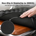 Inflatable Airplane Seat Cushion with Neck Pillow Eye Masks Earplugs&Bag for Long Flights, Portable Wheelchair Seat Cushion, Press-Type Air Cushion with Non-Skid Bottom for Travel, Office - Image 7