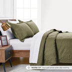 Love's cabin Twin Quilt Bedding Set Green Bedspreads - Soft Bed Summer Lightweight Bedspread Comforter - Coin Pattern Bedding Coverlet for All Season - 2 Pieces (1 Quilt, 1 Pillow Sham) - Image 4