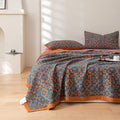 100% Cotton Muslin Blanket Jacquard Bohomian Mandala Floral Print Quilt, Soft Bed Cover 3 Layers Reversible Bedspread Coverlet Breathable Lightweight Bedding Twin(59"x94"), No Pillow Sham by Purefair