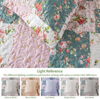 VAPUTAR Queen Size Quilt Set - Reversible Floral Queen Size Bedspreads - Image 5