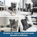 Lumbar Support Pillow (Pat. Pend) for Office Chair, Couch, Recliner & Car Seat, Ergonomic Back Support for Lower Back Comfort, with Adjustable Strap to Stay in Place, Steel Gray - Image 6