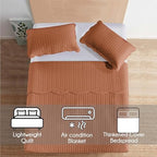 Twin Quilt Set Bedspread Coverlet Microfiber Bedding Leaf Rust 68x86 - Image 2