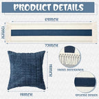Beeveer Extra Large Outdoor Boho Picnic Blanket 91'' x 71'' Blue Table Runner 6 Throw Pillow Cover Woven Cotton Yarn Oversize Beach Blanket Washable for Picnic Camp Wedding - Image 6