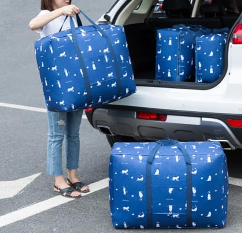 3 Pack Laundry Bags Moving Bag,Waterproof Oxford Cloth Storage Bag with Zippers for Dorm Home Office Wardrobe,Dustproof Travel Handbag (Grey Flower) - Image 6