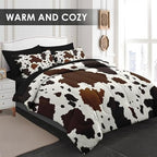 WeCozy Twin Comforter Set with Sheets, 5 Pieces Cowhide Cow Bedding - Image 4