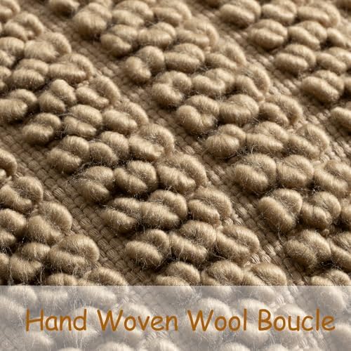 DEZENE Wool Boucle Lumbar Pillow Cover Premium Chic Accents Rectangular Textured Decorative Throw Pillow Case for Living Room Couch Sofa Home Decor 12"x20" Taupe - Image 2