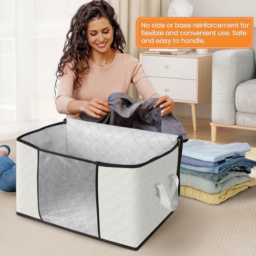 Fab totes 6 Pack Storage Bags for Clothes Blanket Storage Bins with Lids - Image 3