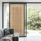 Window Privacy Film Frosted, Taupe Gray Botanical Non-Adhesive Static Cling Window Tint, Vintage Florals Geometric Minimalist Insulated Windows Frosted Films for Living Room, 35.4 x 78.7 Inches - Image 2