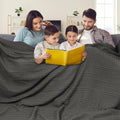 PHF Lightweight 100% Cotton Waffle Blanket, Oversized King, Charcoal Grey by PHF