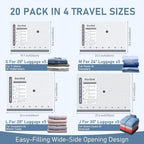 20 Pack Cordless Travel Vacuum Bags Set, Thickened, 3-Zipper Seal Upgrade - Image 4