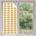 Window Privacy Film Frosted, Yellow Boho Non-Adhesive Static Cling Window Tint, Middle Century Geometric Abstract Art Insulated Windows Frosted Films for Living Room, 35.4 x 78.7 Inches by Unknown