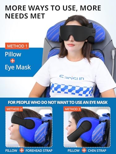 SARISUN Travel Pillows Combo with Chin Strap, and Airplane Foot Hammock for Long Flight, Travel Essentials, 360° Support Headrest, Stop Bobblehead, Foot Rest - Image 2