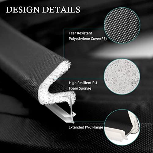 LSGCQ Kerf Weather Stripping for Door Seal Strip, 40 Ft, Black - Image 2